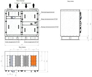 Приточно-вытяжная установка с пластинчатым рекуператором RWN-RP-2200(30m)-ЕС-W-Compact(N)